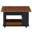 Table basse et d'appoint moderne 27,6 po avec plateau pliable, roulettes et rangement à plusieurs niveaux, noir et noyer 27,6 po-510123236