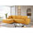 Convertible Sectional In Ginger Yellow Soft Corduroy, 4 - Seat, Left Facing, Full Foam Cushioning, No Assembly For Living Room And Bedroom Seat Cozy Sleeper Yellow, Use-1345317299-1345317297