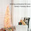 Arbre de Noël mince 6 pi pré-éclairé - Arbre artificiel avec lumières DEL chaudes et support robuste, parfait pour les espaces étroits, la maison et le salon