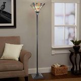Tiffany Torchiere Floor Lamp,Stained Glass Lamp Shade