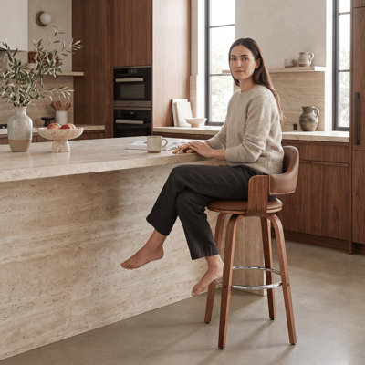 Tabouret de bar avec accoudoirs et repose-pieds Romarin
