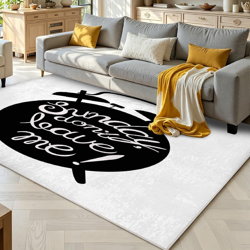 Tapis intérieur blanc lavable à la machine, Rectangle 71" x 98"