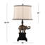 Lampe de table 27 "en polyrésine avec finition bronze et abat-jour en lin naturel, ensemble de 2, naturel