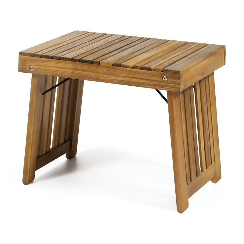 Table d'appoint en bois - avec plateau à lattes, pliable, 21,26 po x 13,5 po 16,01 style pliable pour un espace élégant, l 21,26 po x P 13,5 po x H 16,01 po