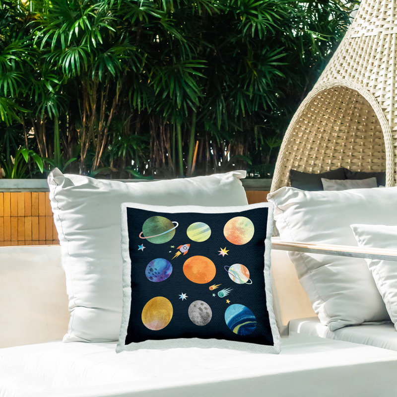 Abstract Indoor/Outdoor Throw Pillow