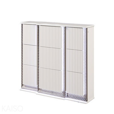 Contemporary Style 6-Drawer Dresser Made With Diamond-Patterned Side Accents With Led Lighting And Wood In White Finish