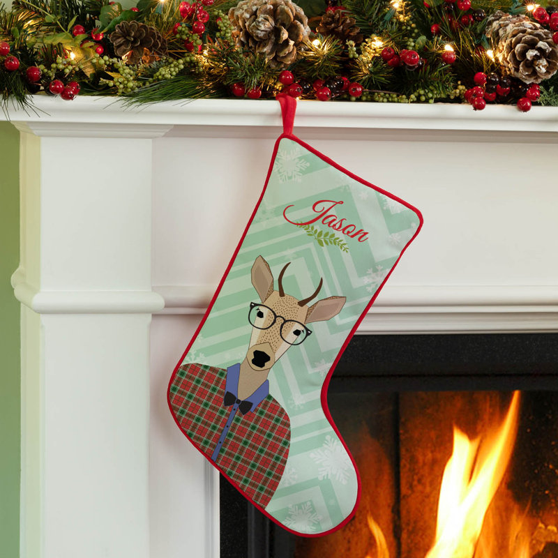 Personalized Boy Deer Stocking, Yes