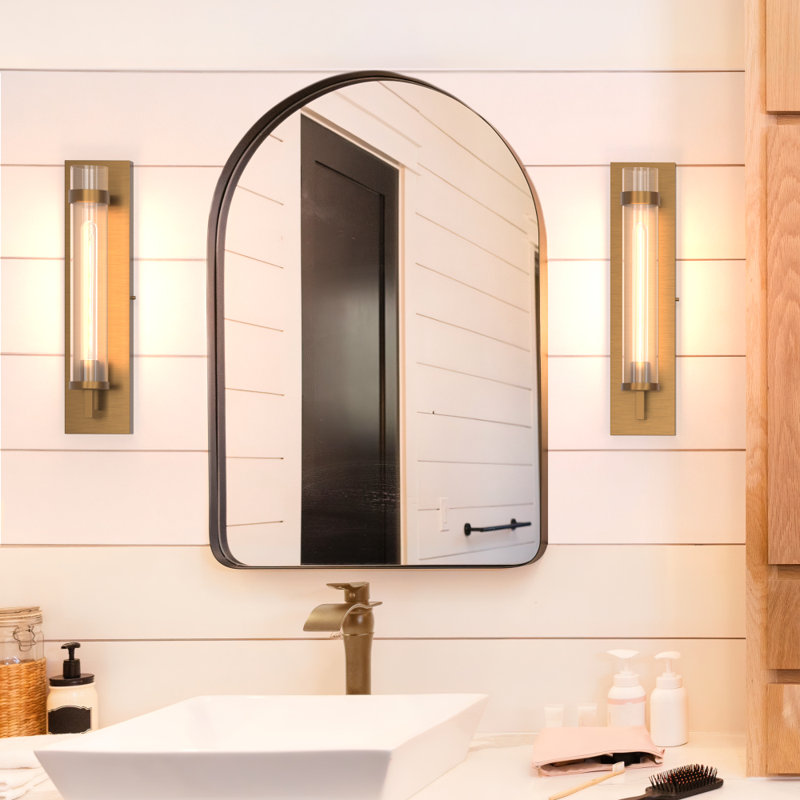 Luciano Plug & Play 1-Light Wall Sconce in Transitional and Modern Style-21 Inches Tall and 4.5 Inches Wide, Satin Brass