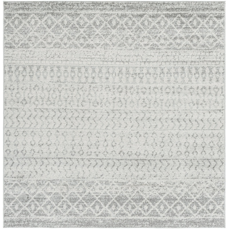 Narine Machine Woven Grey/White Indoor Rug, Square 180 cm