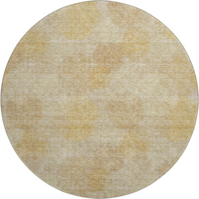 Premium Machine Washable Prisco Gold Rug
