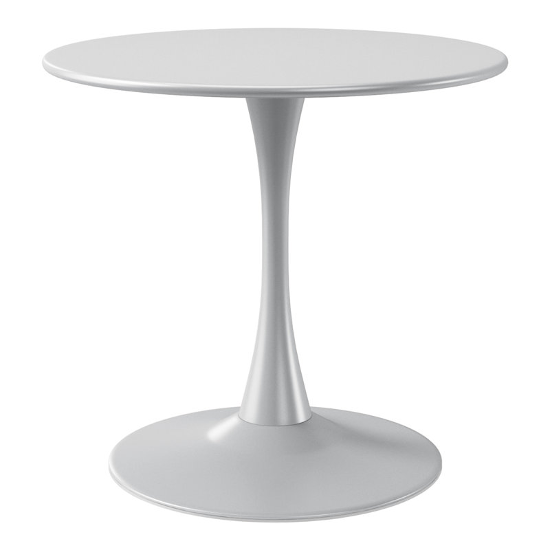 Outdoor Steel Dining Table, Gray