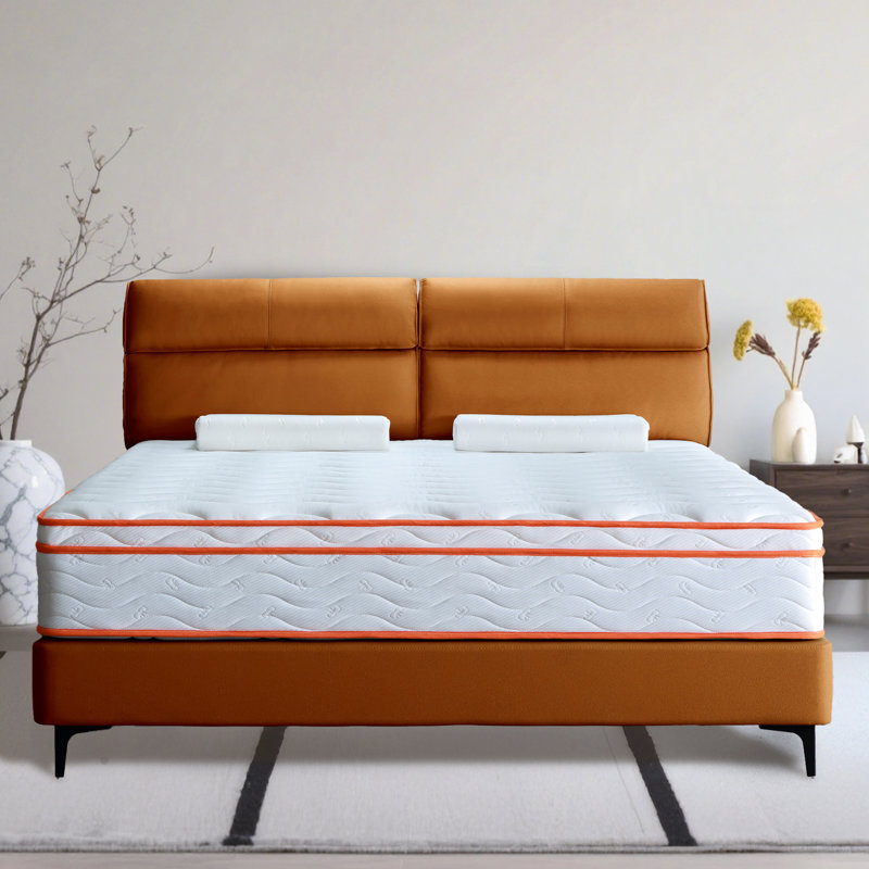 Matelas pour grand lit de 12 po dans une boîte, mousse à mémoire de forme et ressorts ensachés, fermeté moyenne pour soulagement, isolement par mouvement, - États-Unis, blanc laiteux, matelas en fibre de verre, ressort, respirant, blanc