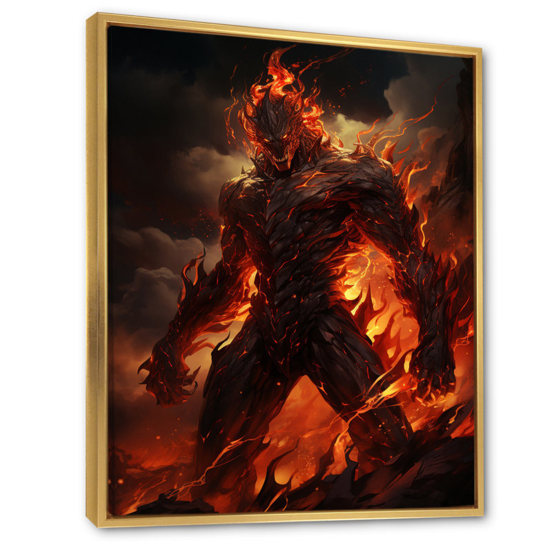 Impression sur toile Fire Force Villian II - Superheros, H 40 po x l 30 po x P 1,5 po, Cadre flottant doré