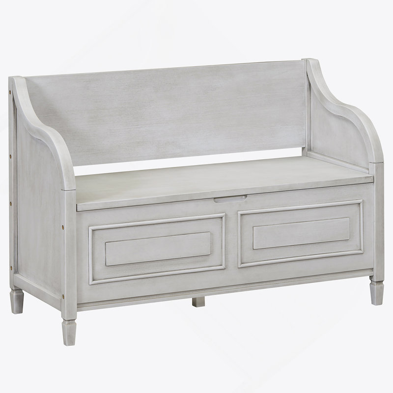 Alecsandra Fabric Upholstered Storage Bench, Entryway Bench,Bedroom Bench , Gray Wash