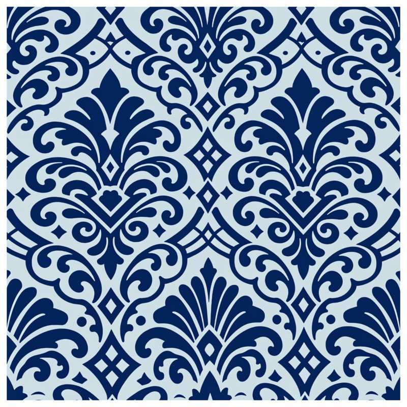 Housses de couette à motif damassé bleu, Twin