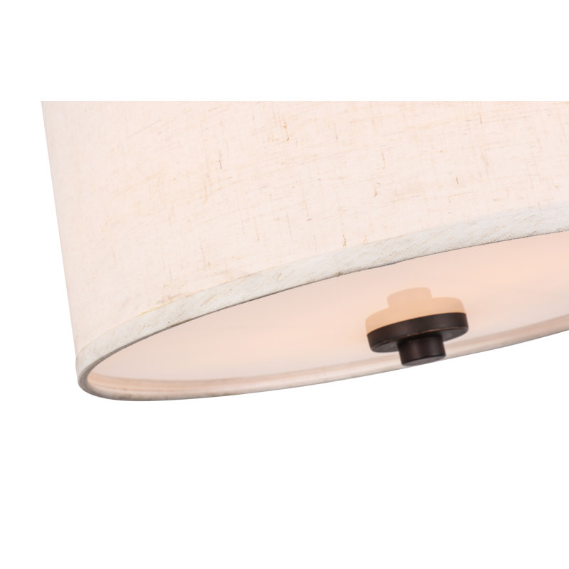 Smeralda Semi Flush Mount, White, Bronze, Medium, 7"H x 15"W x 15"D