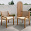 Ensemble de 2 fauteuils d'extérieur en bois avec pieds robustes et coussin