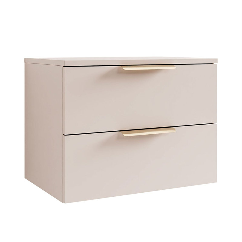 55cm W Bedside Table, Cashmire/Gold