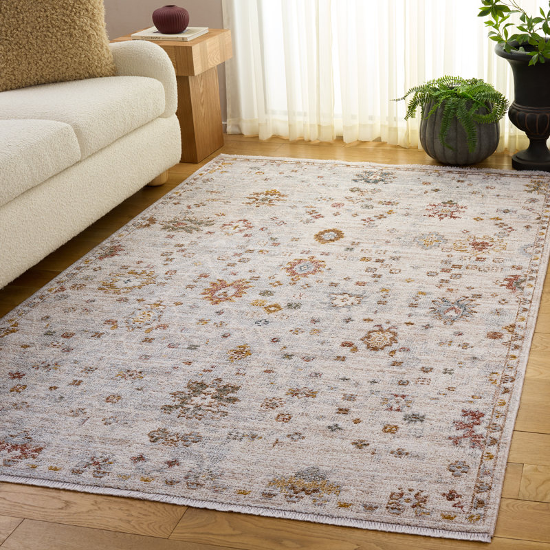 Vintage Rosewood 500 Performance Floral Indoor Rug, Rectangle 5'3" x 7'3"
