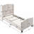 Bed Frame with 49.21"High Back Upholstered Headboard-1183112754