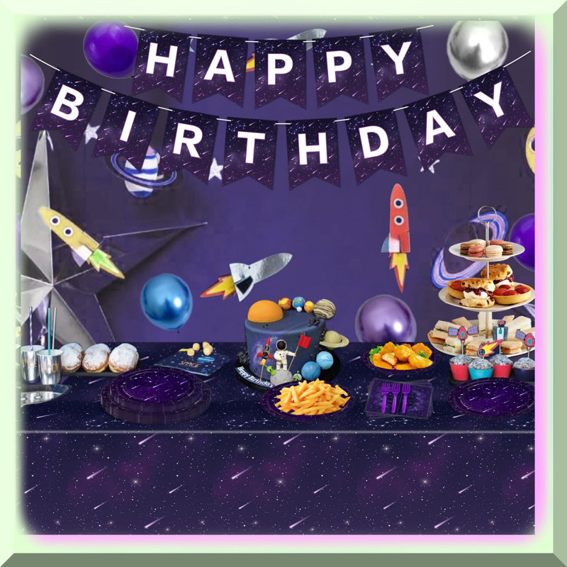 Gothic Birthday Banner 20th-40th Felt Black