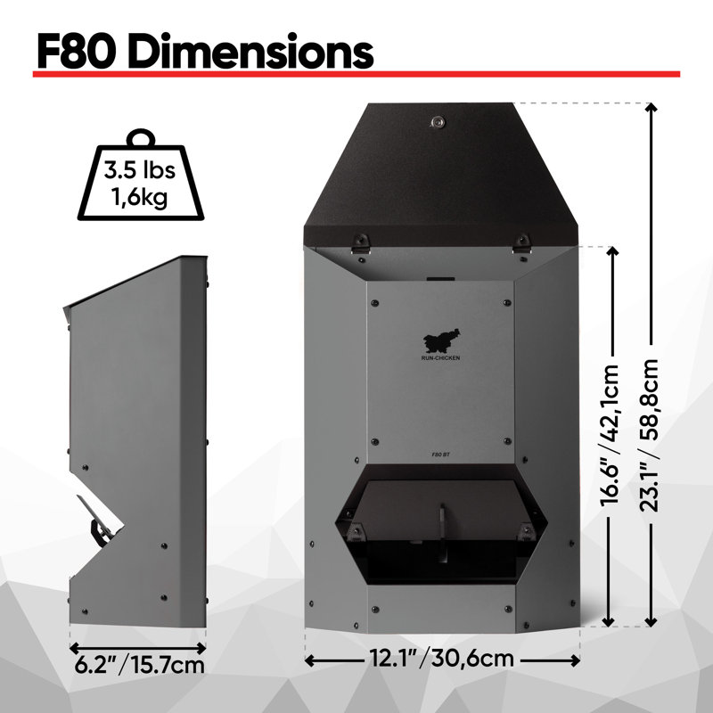 Feeder F80 (Gray) - Automatic Chicken Feeder
