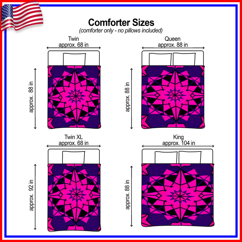 Pink Purple Kaleidoscope Comforter, Twin