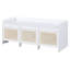 Banc de rangement pour chaussures rembourré de 48 pouces avec compartiment relevable et tiroirs en rotin-133033491