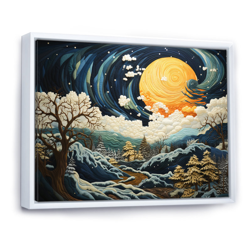 Rager Storms Pastoral sur toile, Cadre flottant blanc, H 30 po x l 40 po x P 1,5 po