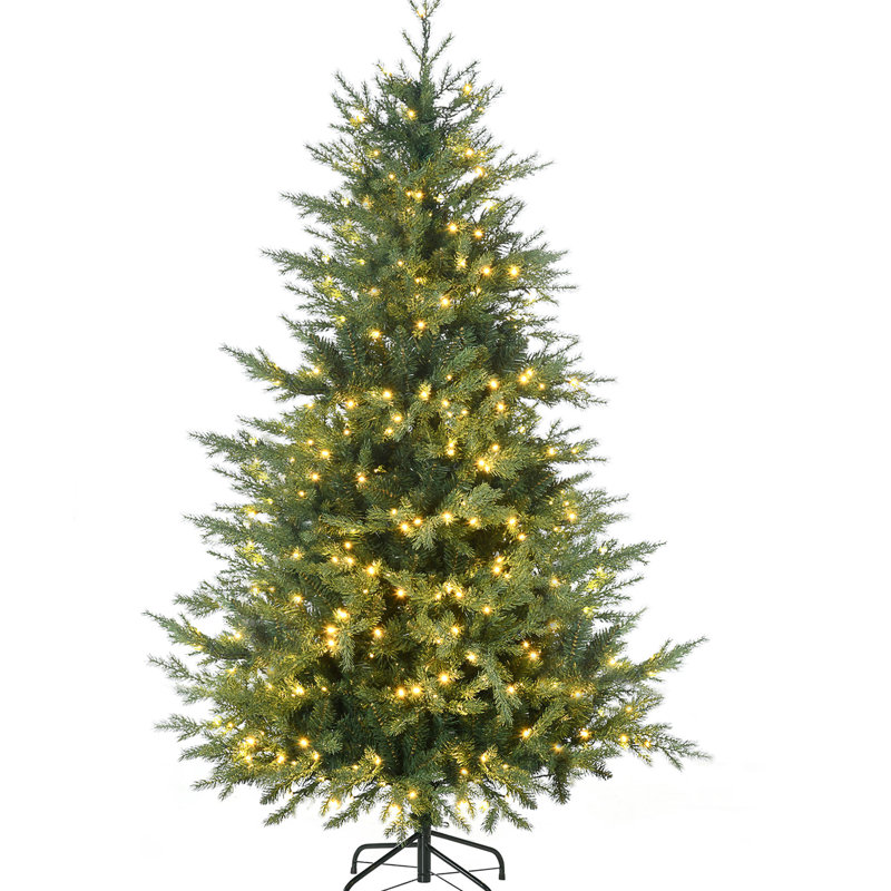 Arbre de Noël 6 pi, 2328 pointes de branches, blanc chaud, ouverture automatique, 8 modes, arbre de Noël avec branches ignifuges