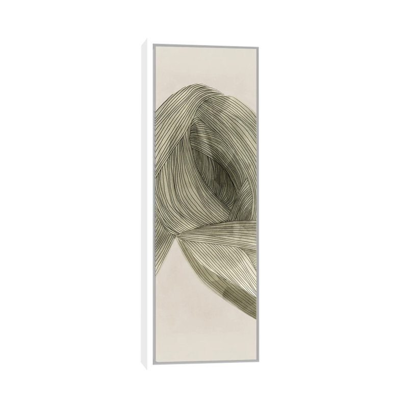 Linear Sage Pathway I - reproduction d'art murale - toile encadrée, Toile avec cadre, 72 po x 24 po, Blanc