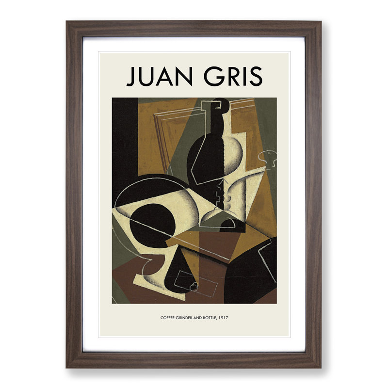 Cafe Moulin by Juan Gris - Picture Frame Art Prints, Walnut, 65cm H x 48cm W x 2cm D