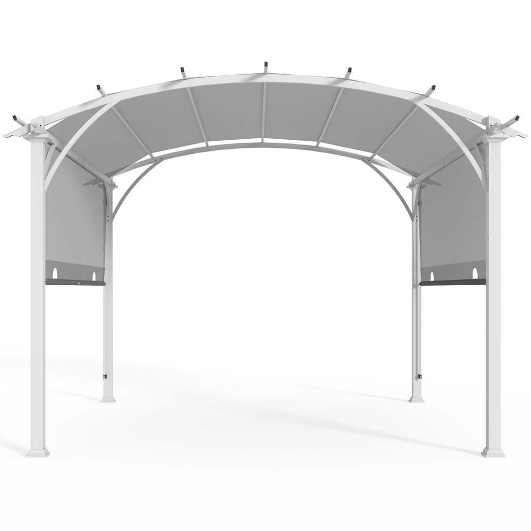 11.4 Ft. W X 11.4 Ft. D Outdoor Garden Steel Pergola with PVC-Coated Polyester Canopy EAGLE PEAK 