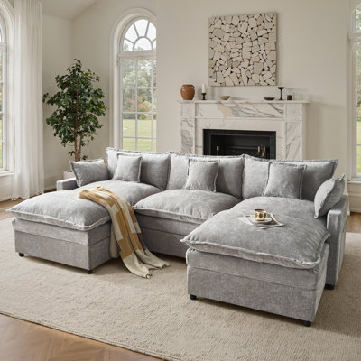 107'' Modular Sectional Sofa with Ottoman