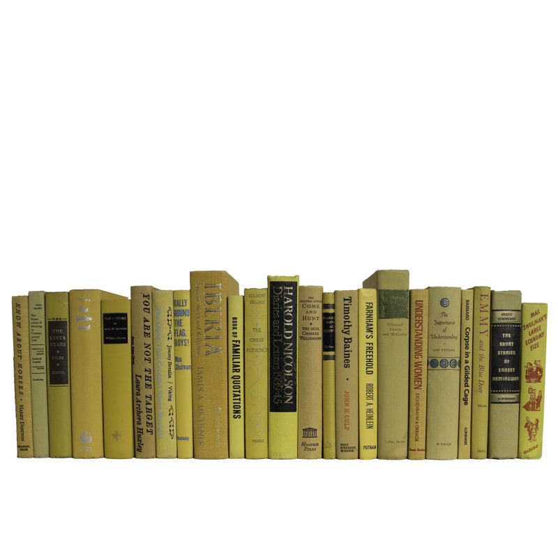 Decorative Books - Vintage Saffron Books - Yellow Books By The Foot, Yellow