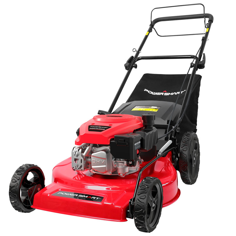 Powersmart 22" Gas Self Propelled Lawn Mower,3-In-1, 170Cc Engine, 6-Position Height Adjustment, 22" Steel Deck, Rear Bag, Mulch & Rear Discharge