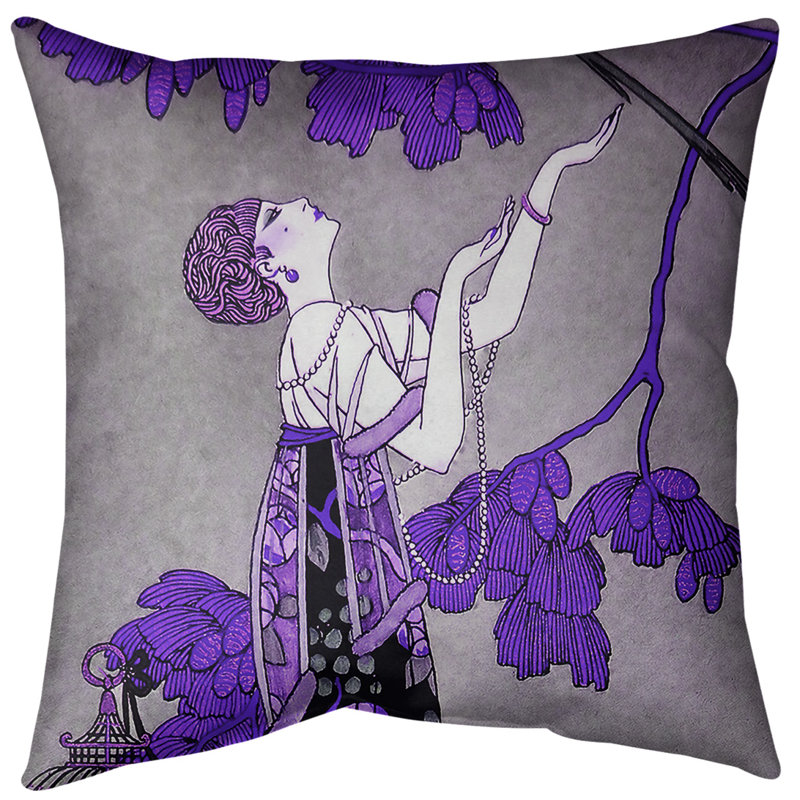 Insert de coussin en femme, 14 po x 14 po, Mauve / Gris, Duvet synthétique
