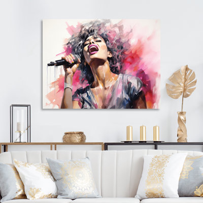 «Pink Black Music Vocal Expression I», reproduction d'art sur toile