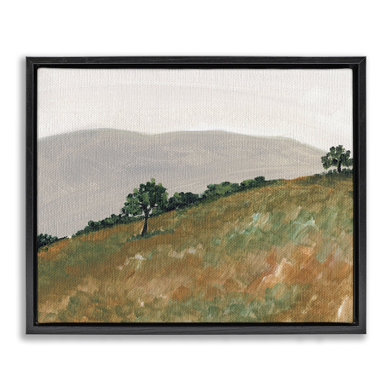 Cadre flottant Hill View Landscape, design par Nikita Jariwala, Cadre flottant noir de jais, H 17 po x l 21 po
