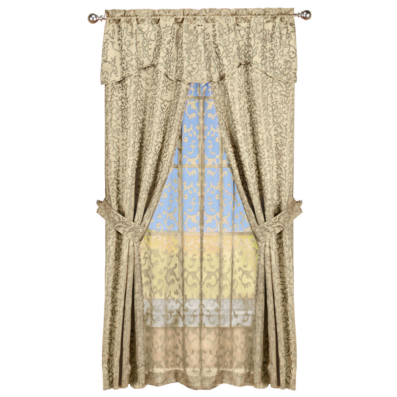 Paire de rideaux transparents avec passe-tringle Alekper, Bleu, L 54 po x L 84 po