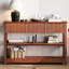 47 présentoirs cannelés 47 po avec double compartiment, 11,59 po de largeur, couleur cerise, console facile à organiser, rangement flexible pour les clés et les livres, entretien