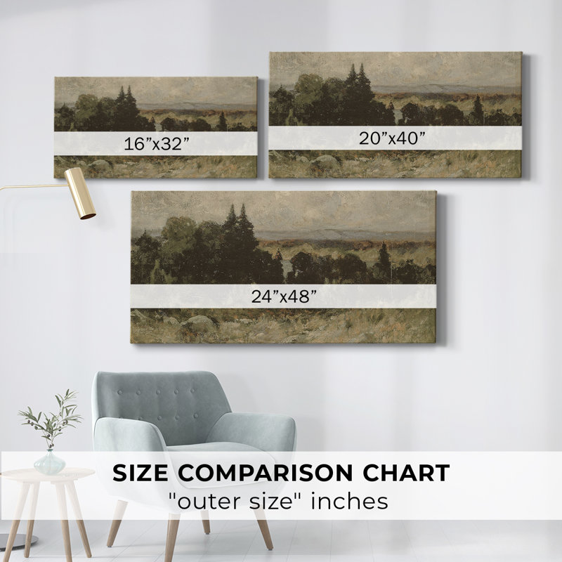 Série paysage - DCCDXCI - Toile tendue avec châssis - Prêt à être accroché, H 16 po x l 32 po