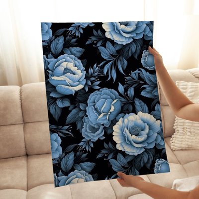 Floral, William Morris, pivoines bleues II, reproduction d'art non encadrée