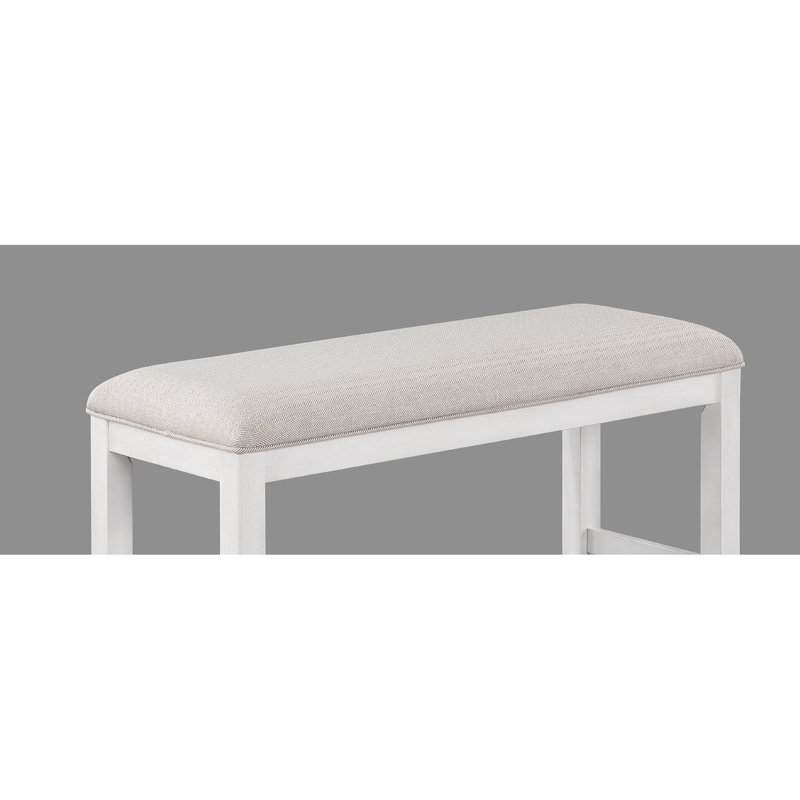 Banc rectangulaire à hauteur de comptoir avec revêtement blanc - sièges élégants de style transitionnel, durables et pratiques