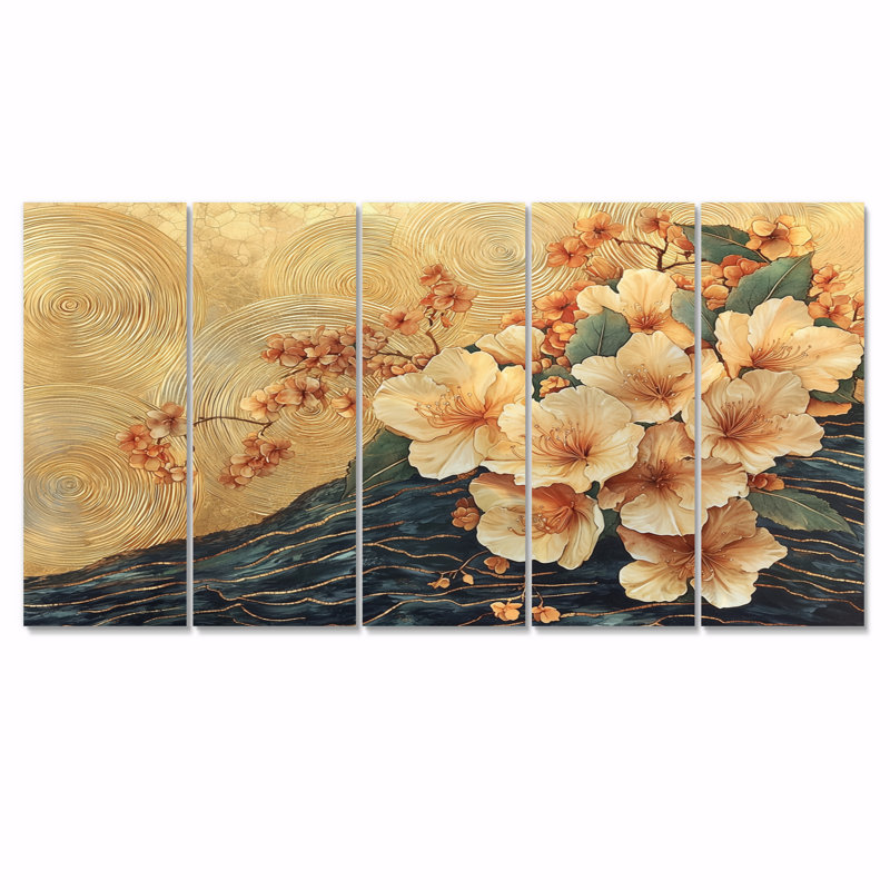 Rodgers - Rhododendron Wall Art - ensemble d'art mural, 5, H 32 po x l 80 po