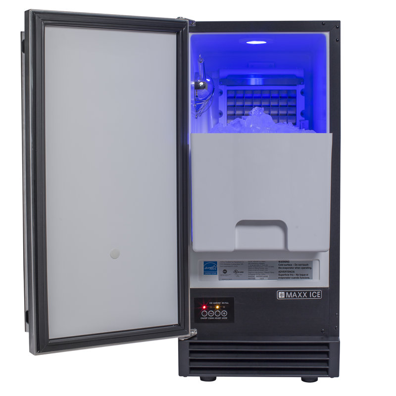 Machine à glace d'intérieur Maxx Ice Premium, l 15 po, 65 lb, Energy Star, en acier inoxydable