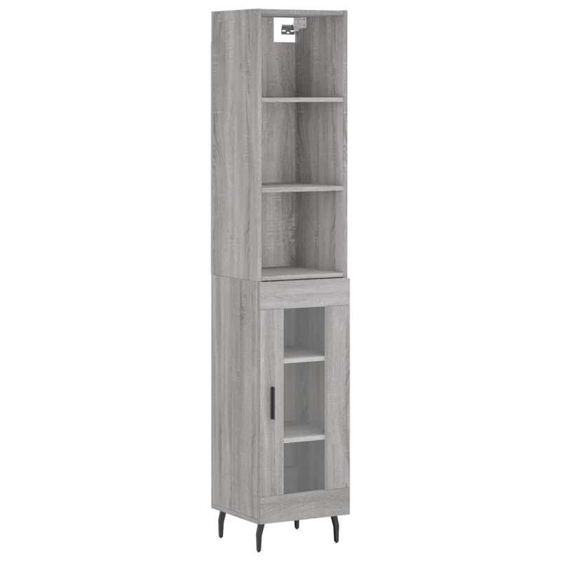 180cm H x 35cm W Standard Bookcase, Grey/Sonoma