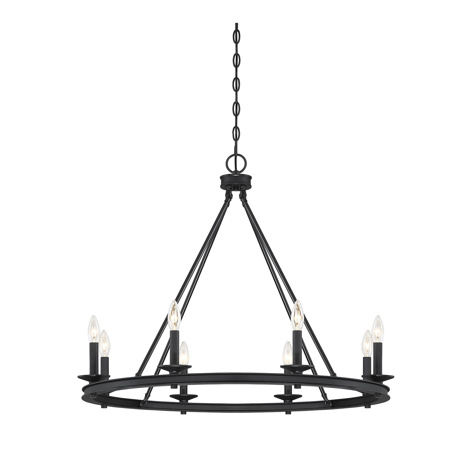 8 - Light Dimmable Chandelier, 25" H x 33" W x 33" D, Classic Bronze, 8