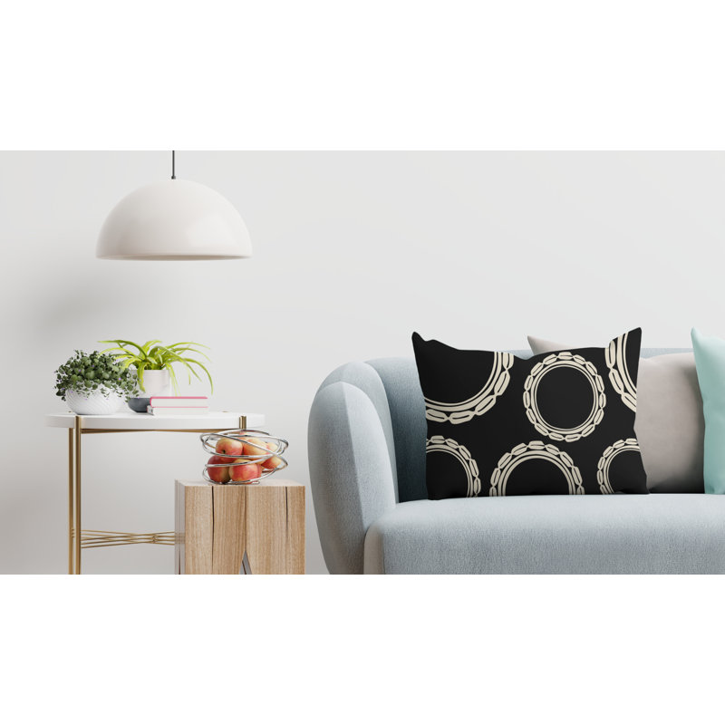 Housse et insert de coussin d'extérieur, Noir