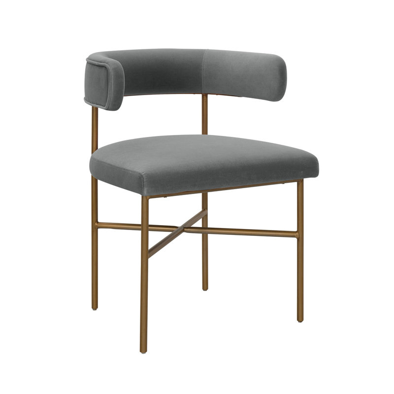 Chaise en velours Deborah, Gris